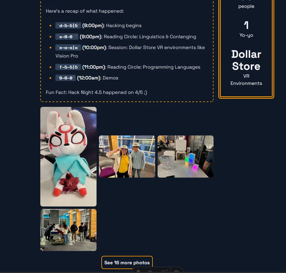Screenshot of events site with new gallery and R2 client-side fetching